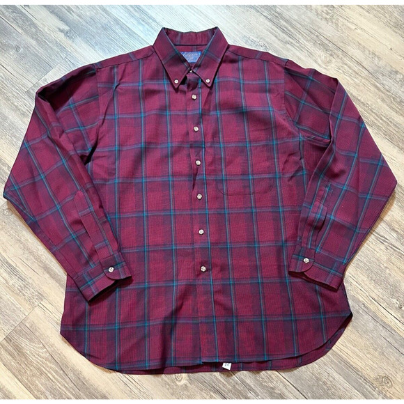 Pendleton Other - VTG Sir Pendleton Fireside Shirt Mens XL Red Wool Plaid Made USA 60s 70s